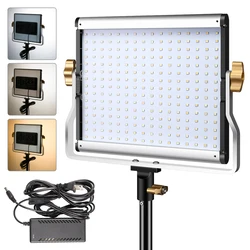 20W Powerful Excellent LED Panel Light Two-color LCD Screen 1-100% Stepless Dimming Lamp For Photo Studio Shooting Video