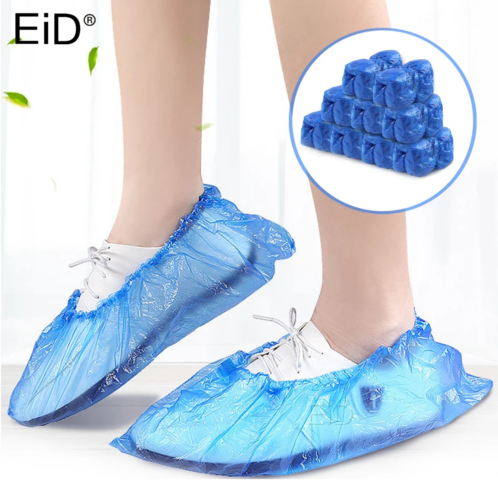 

Plastic Waterproof Disposable Shoe Covers Rainy Day Carpet Floor Protector Thick Cleaning Shoe Cover Blue Overshoes Protector