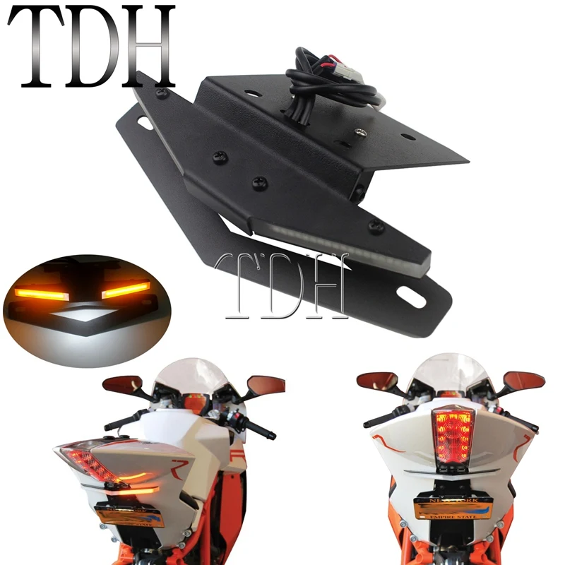 Для KTM RC390 390- светодиодный ХВОСТ Tidy Fender комплект рамки указателя поворота номерной знак рамка держатель кронштейн