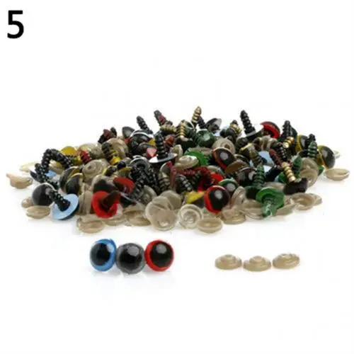 100 Pcs 8-20mm Plastic Safety Eyes for Teddy Bear Doll Animal Puppet Craft DIY Plastic Safety Eyes Puppet Craft DIY Craft DIY Mixed Color