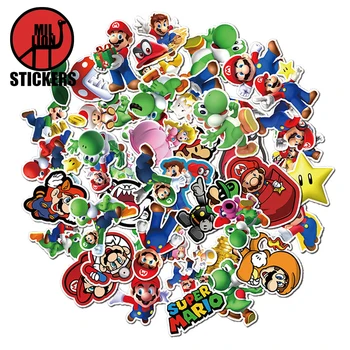 

25/50pcs Cartoon Game Super Mario Laptop Stickers DIY Sticker for Kids Toys Cars Bags Phone Desk Laptop Bicycle Waterproof