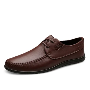 

Genuine Leather Men Casual Shoes Zapatos De Hombre Man Style Fashion Walking Shoes Brown Black Male Luxury Footwear