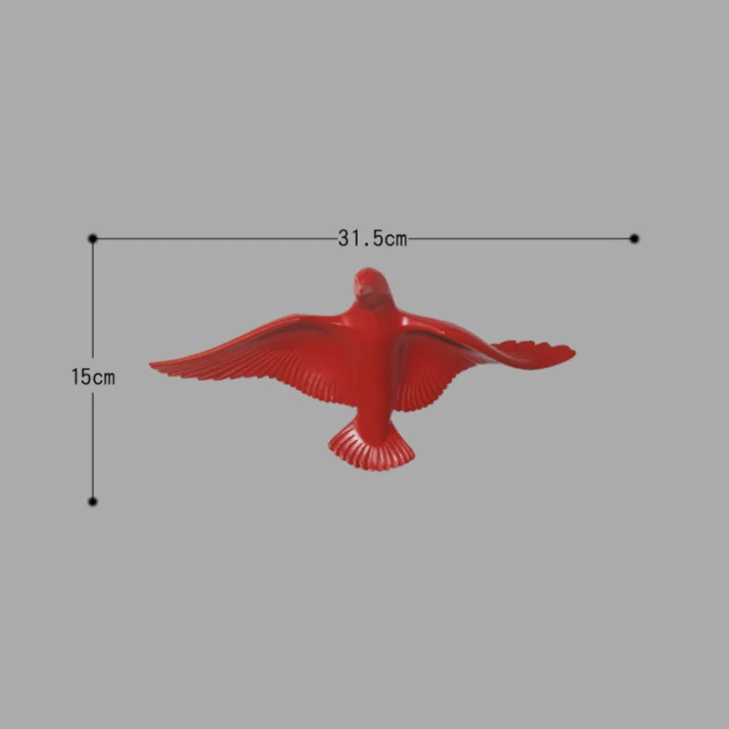 Европейский Креативный резиновый Настенный 3D орнамент в виде чайки, птицы, Настенная Наклейка для гостиной, телевизора, фоновое украшение, подвеска в виде животного - Цвет: Red D