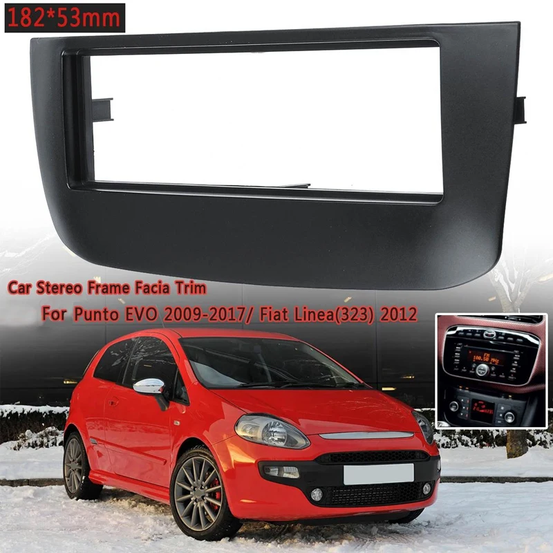 1Din стерео радио рамка панель накладка для Facia Punto EVO 2009-/Fiat Linea(323) 2012 182x53 мм