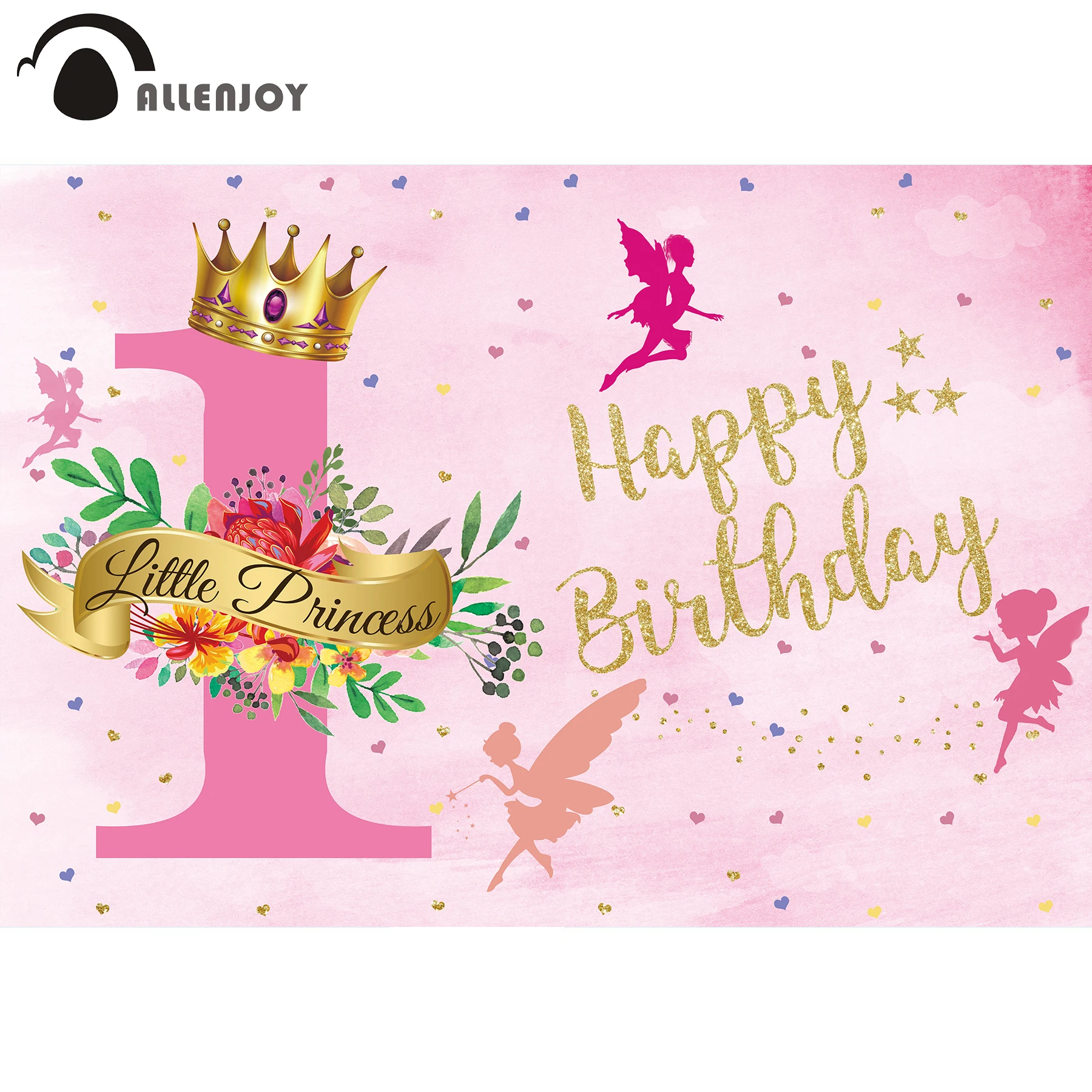 Allenjoy весенний цветочный фон для фотографий Корона сказка С Днем Рождения