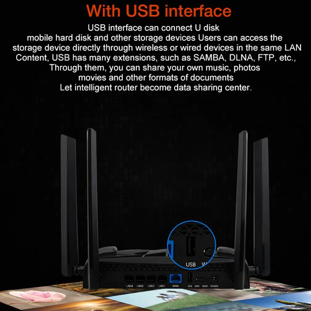 USB Flash Беспроводной накопитель AC 1200 Мбит/с Мощный двухдиапазонный 2,4G/5G сигнальный маршрутизатор с высоким коэффициентом усиления антенна WiFi чип повторитель