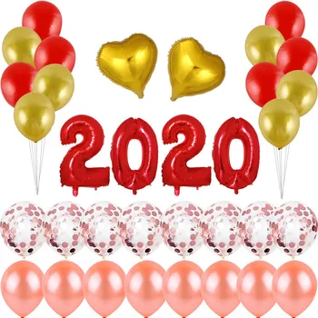 

New 2020 Sequin Balloon 32 Inch Digital Balloon Set New Year Party Decoration for Home Balloons Festival Supplies Wholesale