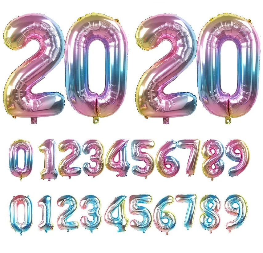 Воздушные шары из радужной фольги в виде цифр 32 дюйма|Воздушные и аксессуары| |