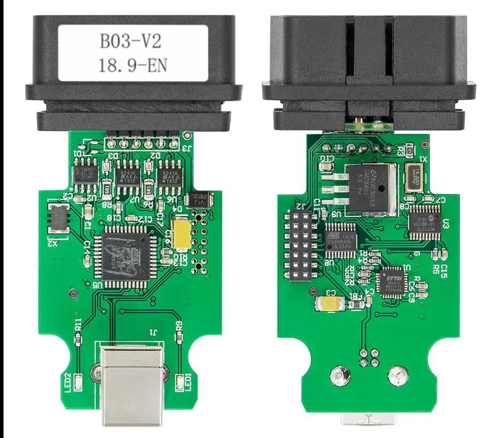 V2 18.9 V2V3Main Тесты волоконно оптический кабель для автомобиля OBD2 Диагностический кабель для Клайн и подключению CAN-шины Поддержка до тех пор, пока не 2nd Интерфейс ATMEGA162+ 16V8B+ FT232RQ - Цвет: V2 18.9