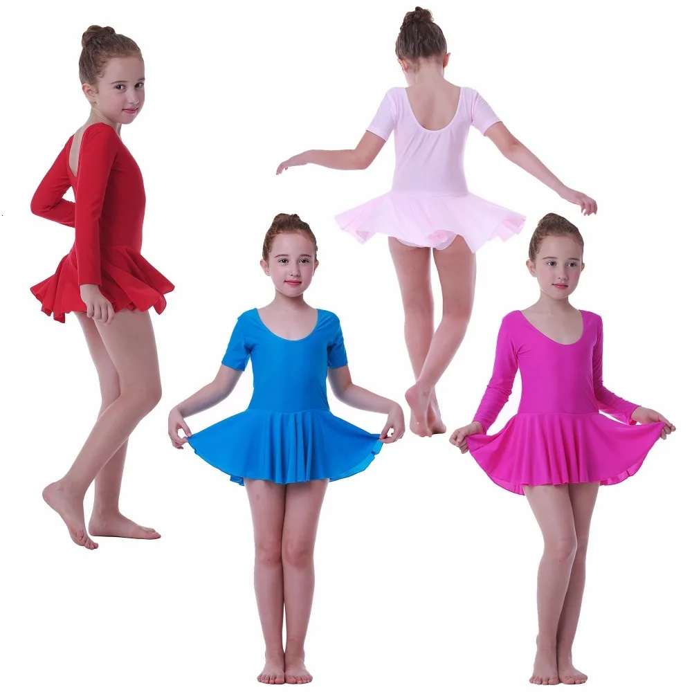 Happy Cherry Turnpak voor meisjes, lange mouwen, gymnastiekpak met rok, haarband, set, kinderen, turnen, trikot, gymnastiek, dansen, kleding, blauw