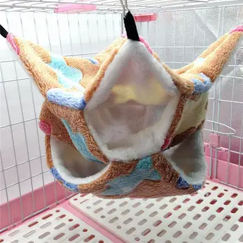 

New Hammock For Hamster Ferret Rabbit Animals Small Cotton Sleep Nest House Hanging Pet Hammock Comfortable Pet Bed Shelf Bed