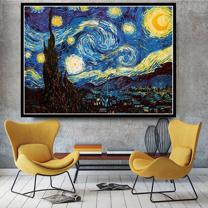 Needlecrafts Yarn Full Drill Diy 5d Diamond Painting Embroidery Van Gogh Starry Night Home Decor Matogard Ee