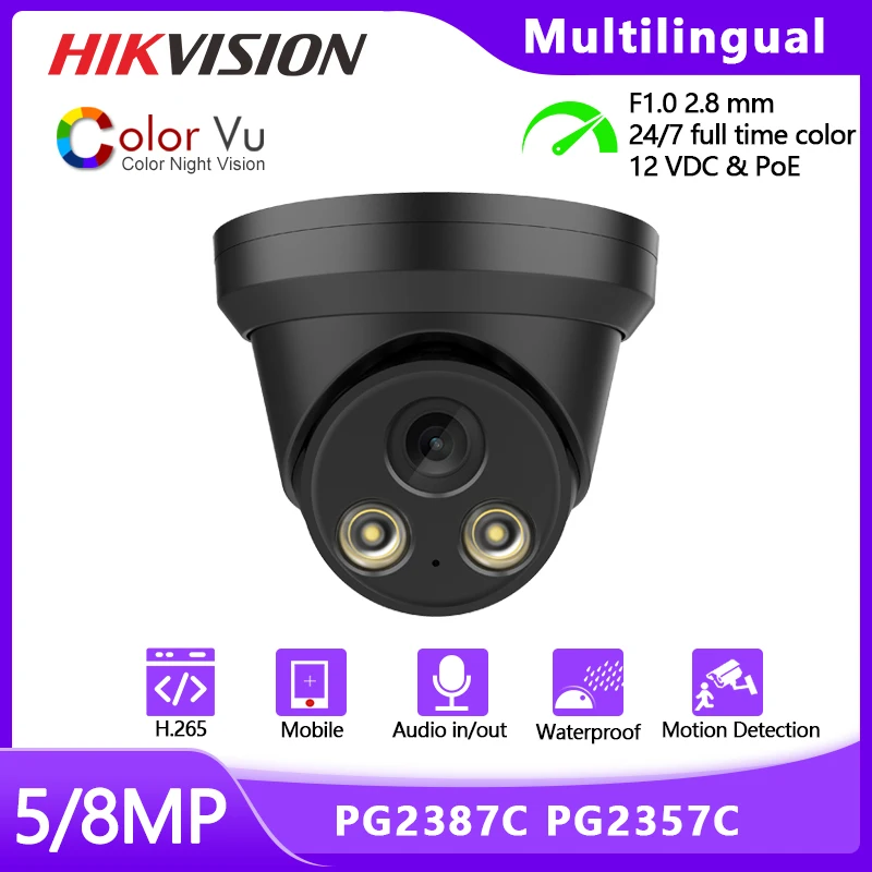 Hikvision Compatible Ultra HD 8MP Full Color Surveillance Camera H.265 IP66 2.8mm 5MP IP Webcam PoE with Microphone Motion Detec |
