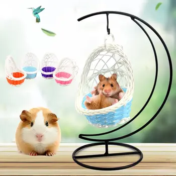 

Swing Nest Cages Hanging bed Hamster Hammock Iron Garden Decorative Parrot Basket Small Pet Cradle Weaving Nest Hanging Bed