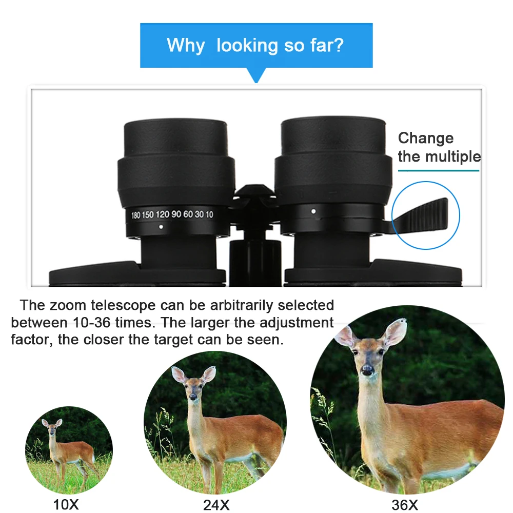  Borwolf 10-180X90 High Magnification HD Professional Zoom powerful Binoculars Light night vision fo