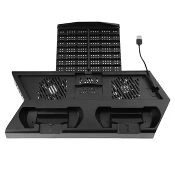 

Game Console Host Multi-Function Vertical Stand Cooling Fan Joystick Storage Box for Ps4/ Ps4 Slim/ Ps4 Pro with Indicator Light