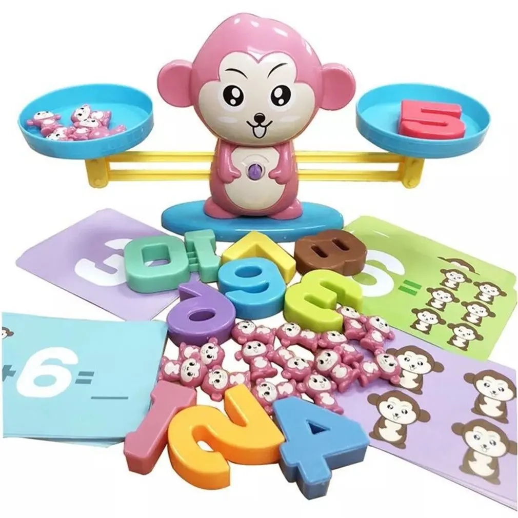 

Match game Board game Monkey Match Math Balancing Scale Number Balance Game Children Educational Toy to Learn add and subtract