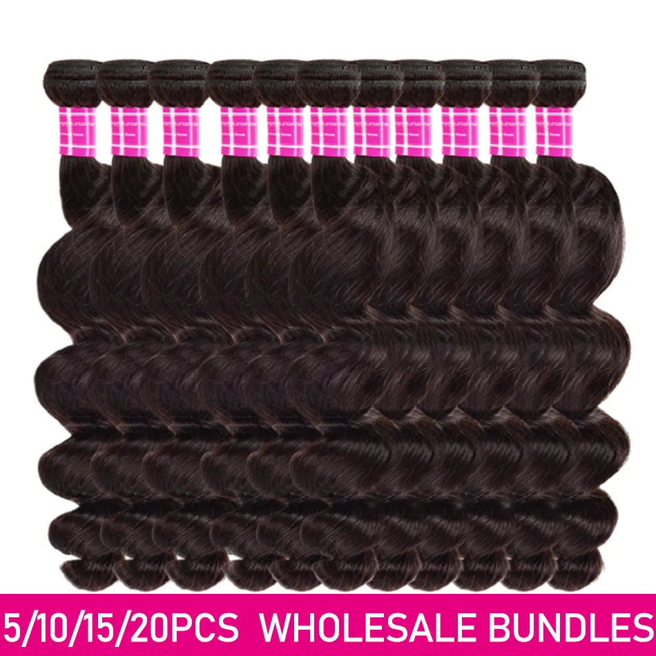 WholeSale Price 2 3 4 5 10 Bundles/Lots Loose wave Hair Bundles Virgin Human Extensions Brazilian Wave Weave | Шиньоны и парики