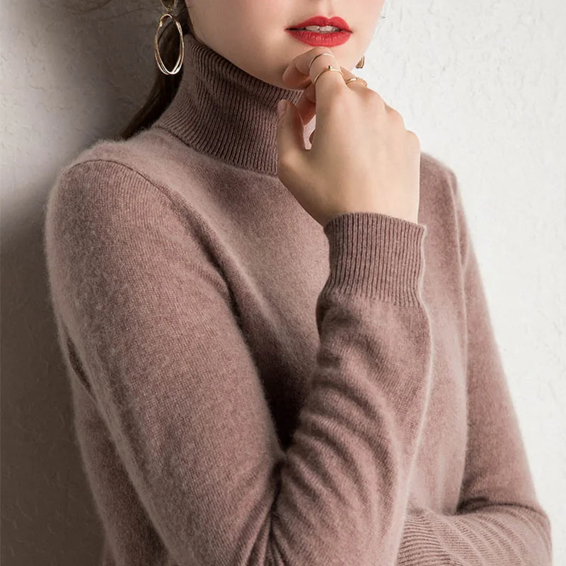 2020 Women's 100% Cashmere Turtleneck Knit