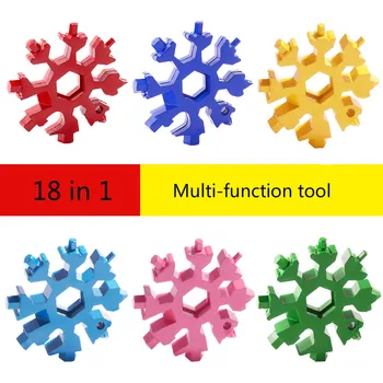 18 In 1 Snowflake Snow Wrench Tool Spanner Hex Wrench Multifunction Camping Outdoor Survive Tools Bottle Opener Screwdriver 3