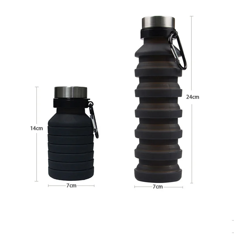 500 мл портативная силиконовая бутылка для воды Выдвижная складная бутылка для кофе на открытом воздухе питье для путешествий складной спортивный для напитков чайник