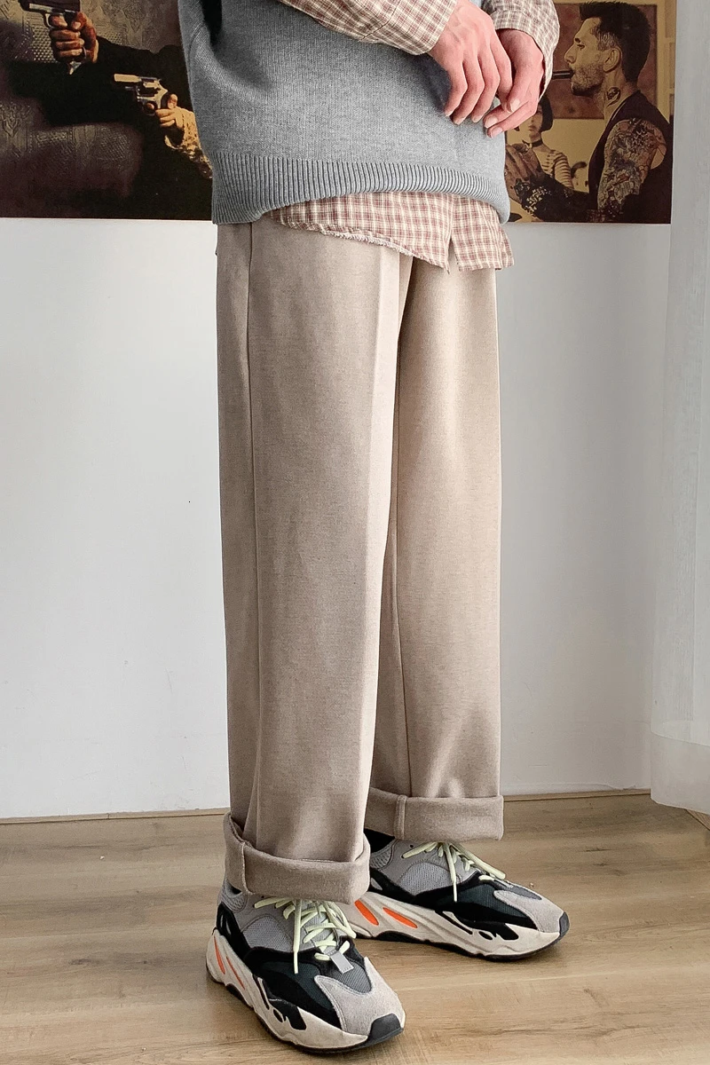 Men's trousers autumn winter slimming solid color new slimming slacks loose casual fashion personality youth men's wear