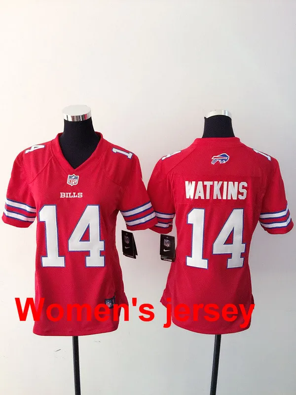 1 A+++ для женщин, для девушек, все сшитые, Buffalo s, 14, Sammy Watkins, 25, LeSean McCoy, вышивка логотипами, Размеры s-XXL, Джерси - Цвет: 1
