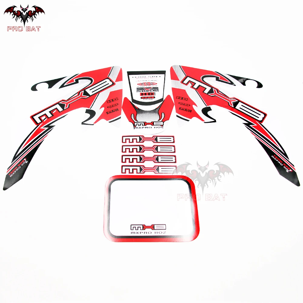 新しい赤 Mxb ダートバイク Crf50 バハモータースポーツプラスチックデカールステッカープロバット Bike Sticker Sticker Gelbike Conversion Aliexpress