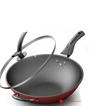 

Wok Non-stick Pan Household Cooking Pan with Less Oily Smoke Iron Pan Induction Cooker Gas Universal Pots and Pans Induction Pan