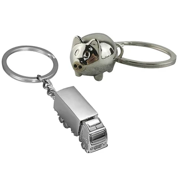 

1x Truck Creative Truck Pendant Keychain Gift Keychain & 1Pc Lovely Pig Keychain Keyring Keyfob Cute Gift Ring Charm