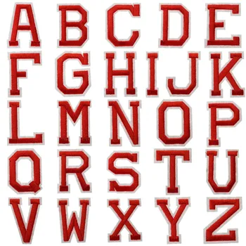 

1pc English Letters Big Red 26 Mixed Embroidery Patch DIY Decorative Clothing Applique Delicate Embroidery Letter Stickers