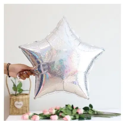 5pcs/lot 18inch Gold Laser Metallic Star Foil Balloons Wedding Kid Bridal Shower Birthday Party Decor Helium Inflatable Globos