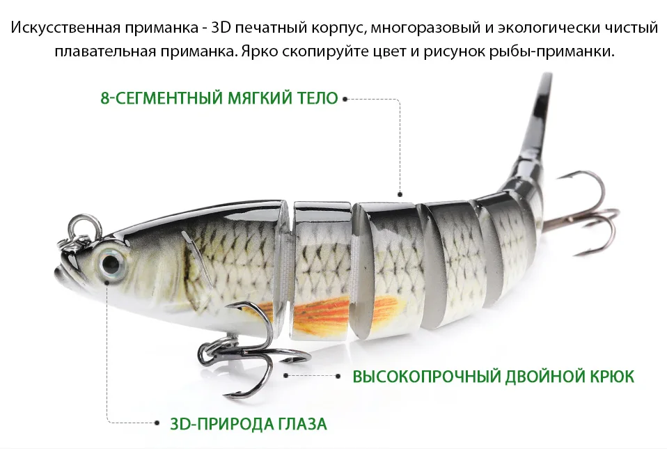 VTAVTA 14cm 23g Sinking Wobblers Fishing Lures Jointed Crankbait Swimbait 8 Segment Hard Artificial Bait For Fishing Tackle Lure 03