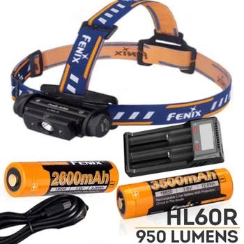 

Fenix HL60R Dual Light Source Rechargeable Micro USB Cree XM-L2 U2 Neutral White LED Headlamp with 18650 Battery