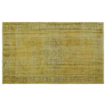 

Handmade Yellow Vintage Overdyed Turkish Area Rug 148x244 Cm-4'10''X8'0''