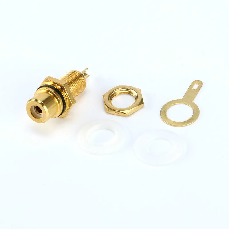 Description Picture 2 of item1 Pair RCA Connector RCA Female Socket Connector Chassis Panel Mount Adapter Audio Terminal Plug 3.5mm Plug AV Plug