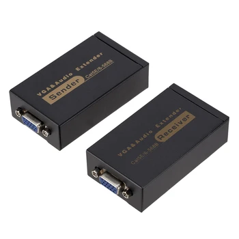 

ALLOYSEED 100M 328ft VGA Video Audio Extender Over Single RJ45 CAT5e/6 1080P Network Extension adpater Lightning protection