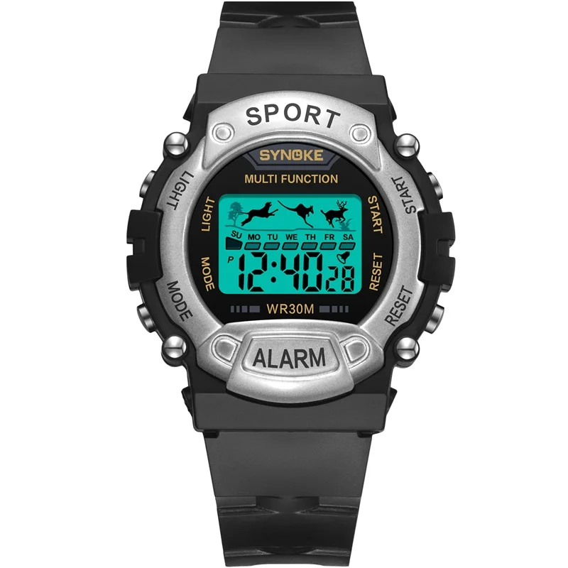 SYNOKE кенгуру дизайнерские детские часы с персонажами мультфильмов детские наручные часы электронный светодиодный водонепроницаемые часы подарок будильник Дата электронные часы - Цвет: Sliver Watch