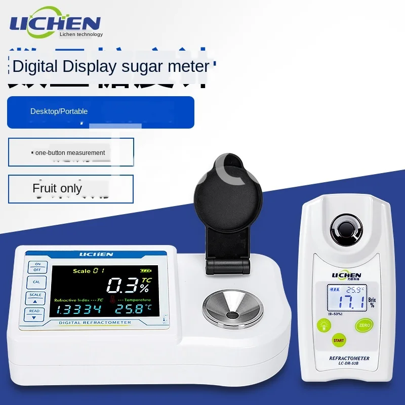 

Digital display sugar meter handheld refractometer high precision fruit sugar meter detector sweetness tester