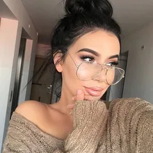 Модные очки с прозрачными линзами, сплав, Золотая оправа, очки, Классическая оптика, очки, прозрачные линзы, для женщин и мужчин, поддельные очки