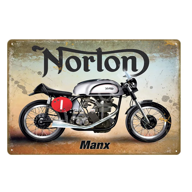 Racer Norton Motorcycle металлический плакат жестяные знаки для паба автомобиля клуба бара гаража магазина домашний декор настенная живопись Carft подарок YI-065 - Цвет: NEW0268AI
