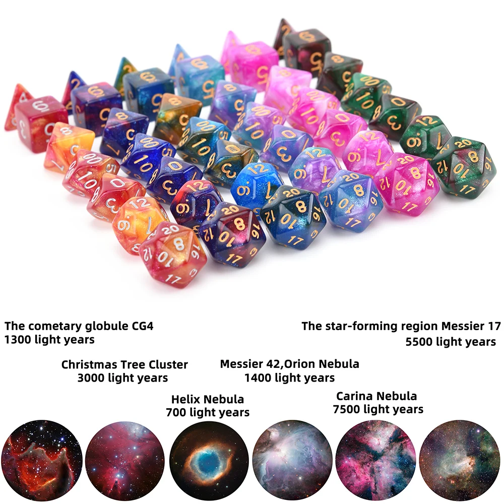 Новая Туманность игральные кости DnD набор с чёрный мешок с кулиской для DnD MTG Настольный RPGs игры