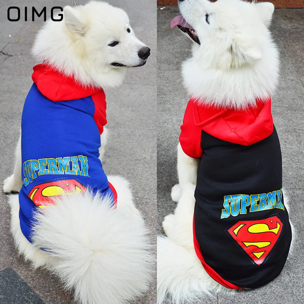 

OIMG Winter Warm Large Dogs Clothes Samoyed Labrador Husky Cartoon Pet Hooded Sweatshirts Cosplay Dog Costumes Funny Pet Hoodies