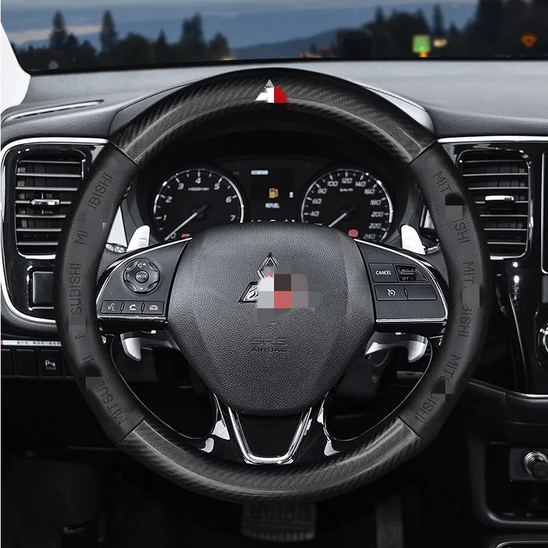 ManH FenT углеродное волокно кожаный чехол рулевого колеса автомобиля для Mitsubishi ASX Outlander Lancer Pajero L200 Mirage Triton Attrage
