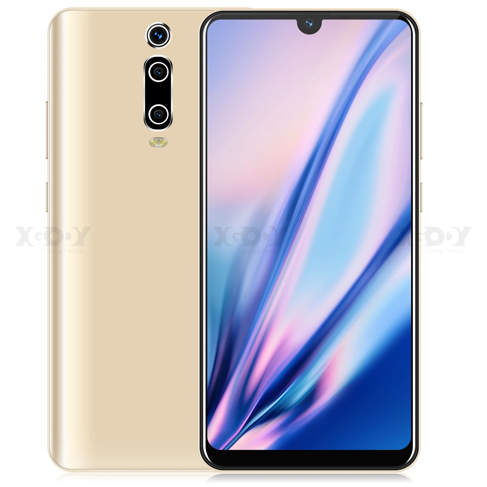 XGODY 3g мобильный телефон 9T 1GB 4GB 6,26 ''QHD экран MTK6580 четырехъядерный Android 9,0 капля полный экран 2800mAh смартфон - Цвет: Gold