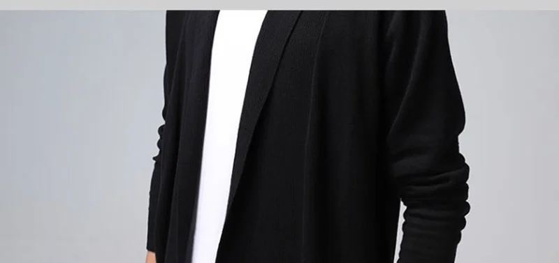 Long Mens Cardigans Jumper Fashion Hombre Cardigan Sweaters Men Coats Casual Slim Long Sleeve Sweater Pull Homme KK3121