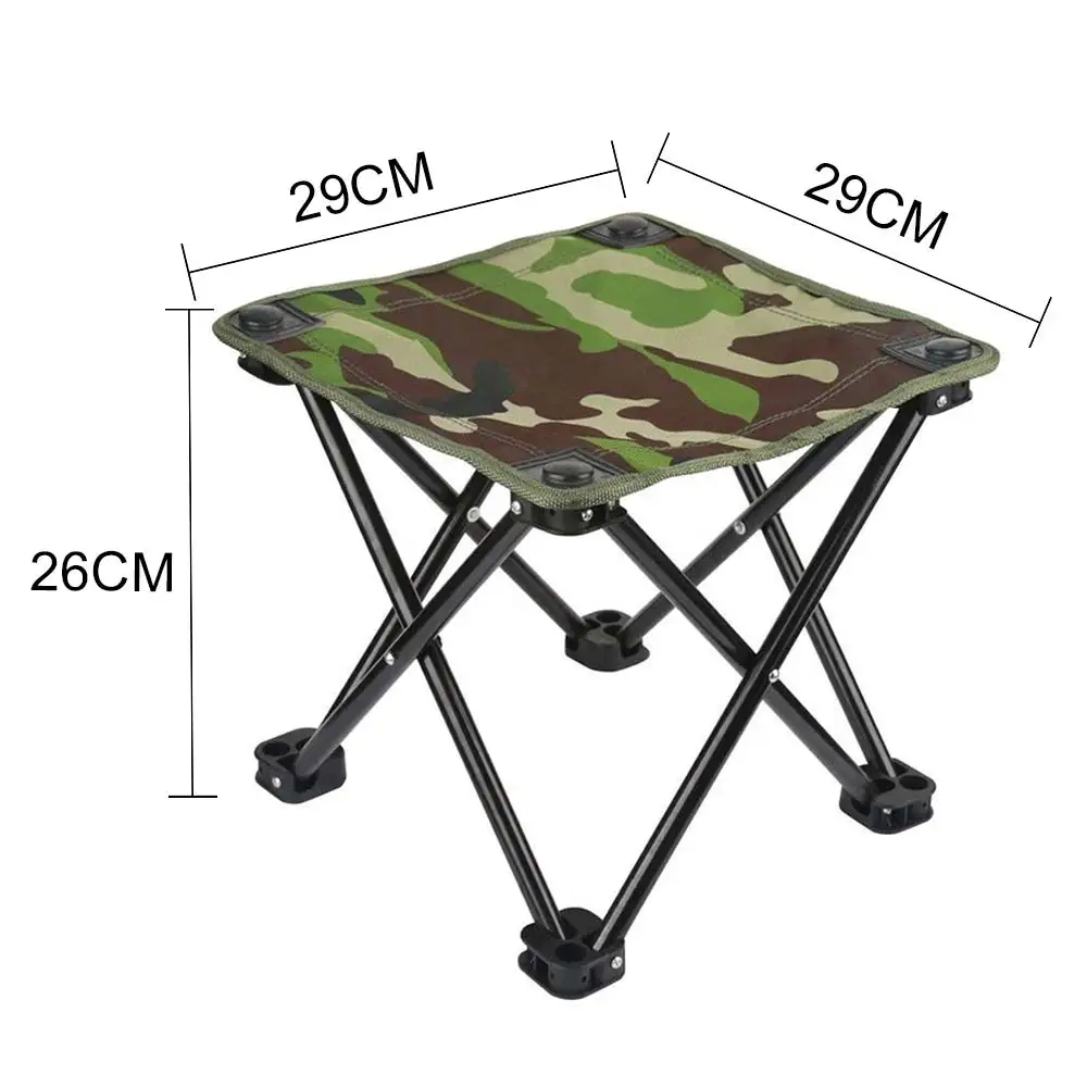 Camouflage Folding Chair Folding Chair Hiking with Carry Bag Travel Oxford Cloth Iron Portable Folding Stool Camping Fishing