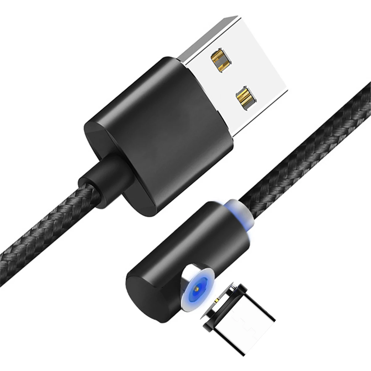 Магнитный кабель VANLEAD Micro usb type C адаптер зарядное устройство Быстрая зарядка для iPhone XS Max samsung Зарядка магнит Android телефон шнур - Цвет: For Micro USB Black