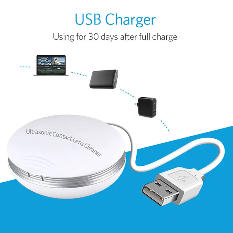 Мини Портативный Ультразвуковой очиститель для контактных линз устройство