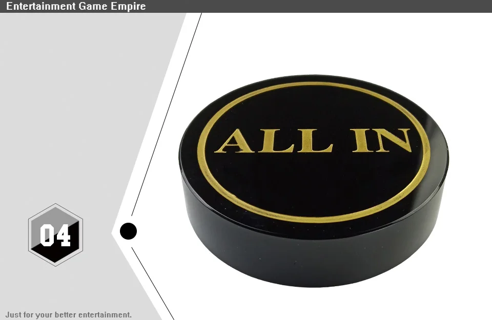 Easytoday Texas Poker Chips Standard Accessories Dealer Black Crystal All In Baccarat Dealer Button Gold Word Poker Chip (4)